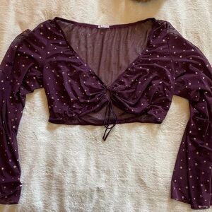 Savage x Fenty Gift Me More Sleep Top,  Starry Night Mesh, Late night purple, 3X